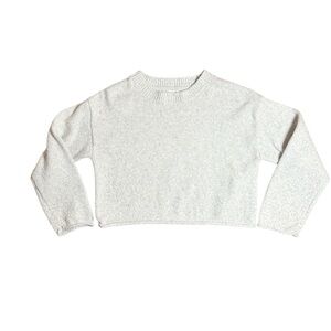 Zara Girls Light Gray Cropped Soft Sweater - 9/10
